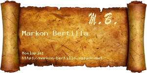 Markon Bertilla névjegykártya